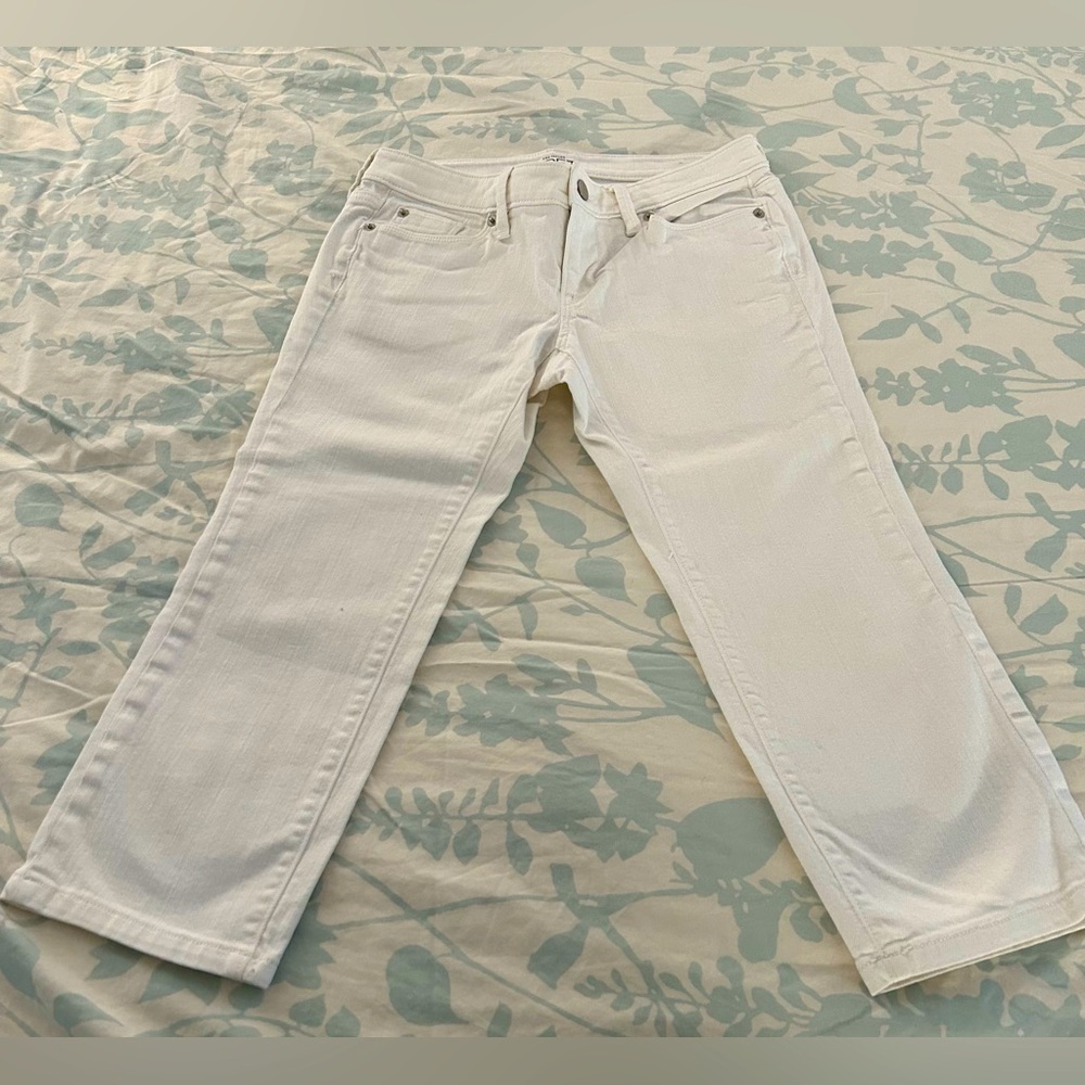 Women’s Ann Taylor Loft Cropped White Jean Pants Size 2P